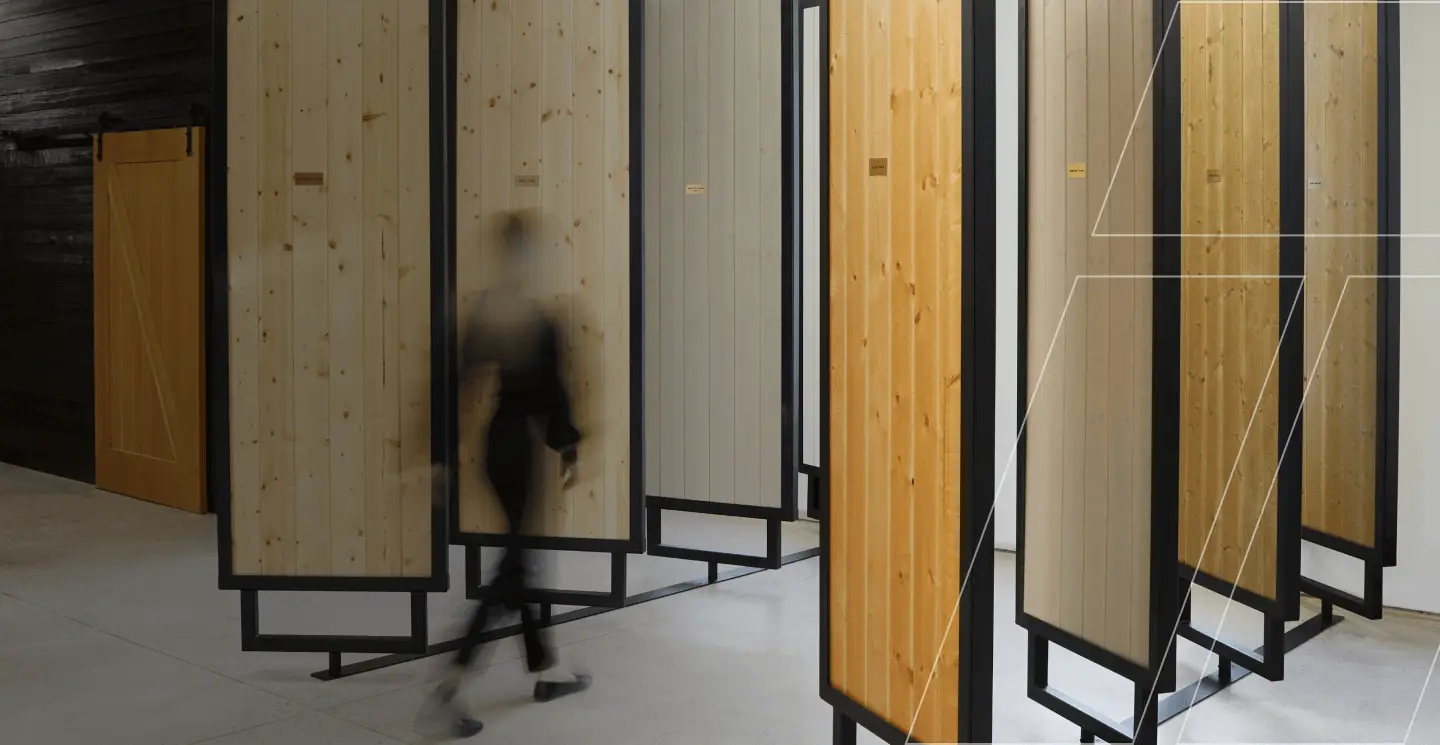 Person walking through showroom