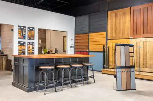 wood samples in show room